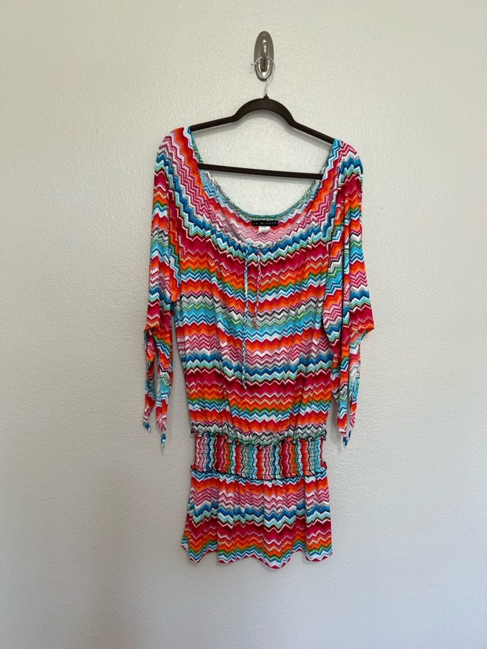 La Blanca Multicolor Chevron Cover-Up with Pink, Orange & Turquoise